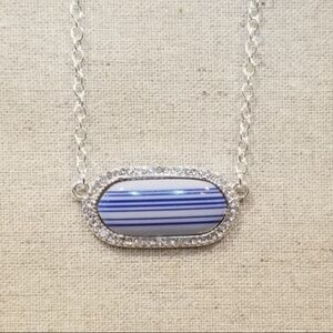 Park Lane Saylor Necklace Silver w/ Austrian Crystals and Handpainted Stone